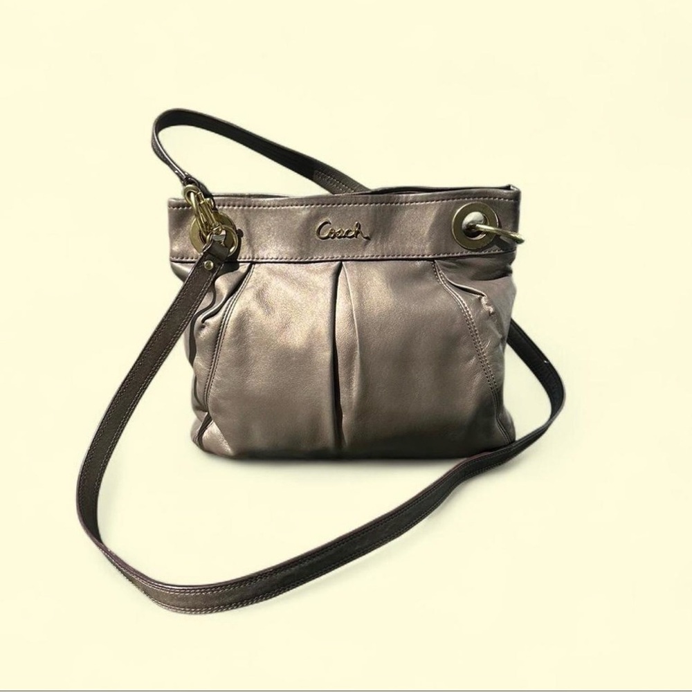 🌟 COACH Metallic Leather Kristen Elevated Hobo 🌟